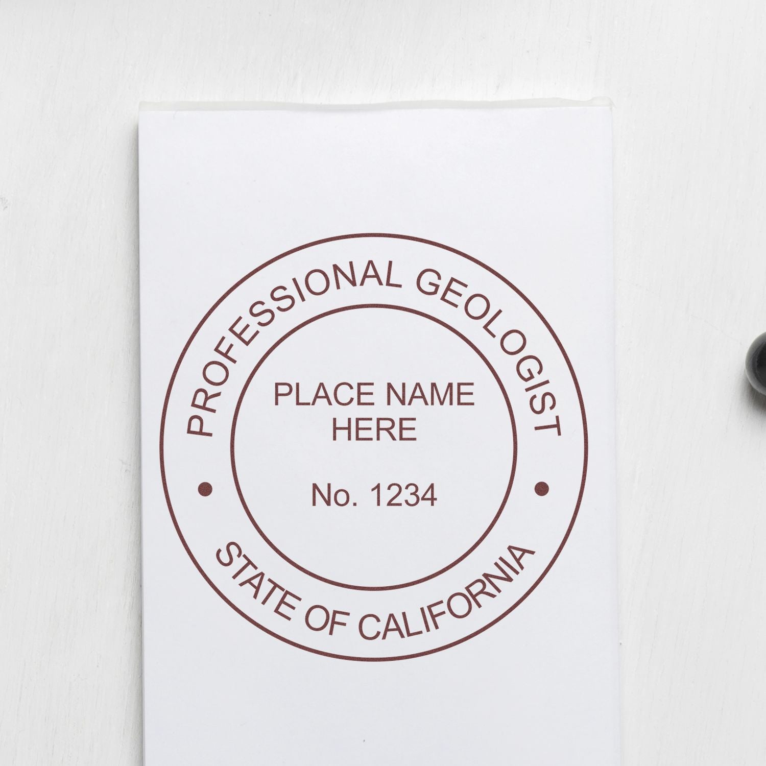 Another Example of a stamped impression of the Digital California Geologist Stamp, Electronic Seal for California Geologist on a office form