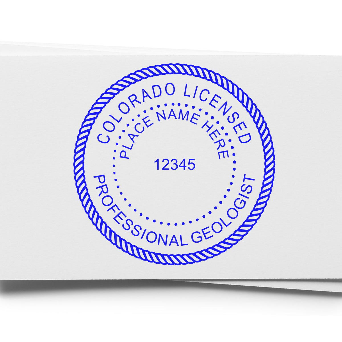 A stamped imprint of the Premium MaxLight Pre-Inked Colorado Geology Stamp in this stylish lifestyle photo, setting the tone for a unique and personalized product.