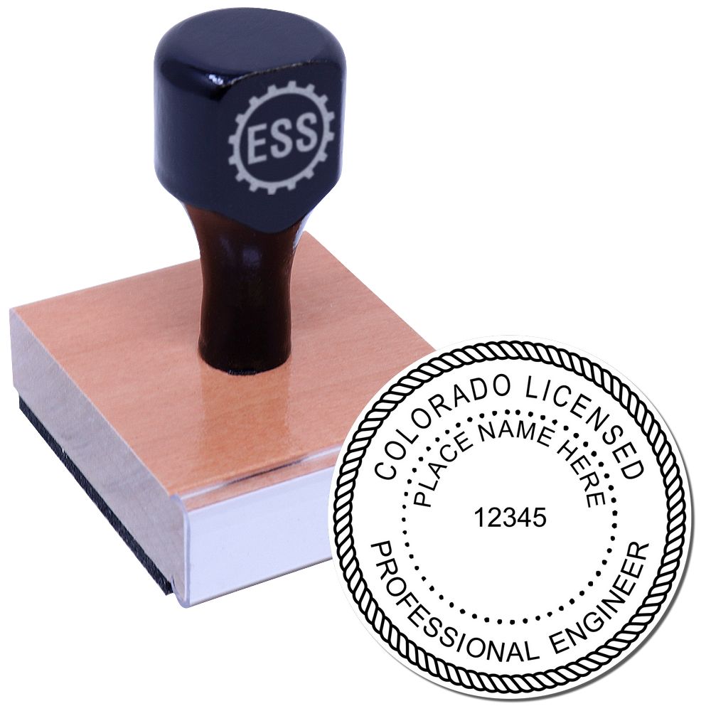 The main image for the Colorado Professional Engineer Seal Stamp depicting a sample of the imprint and electronic files