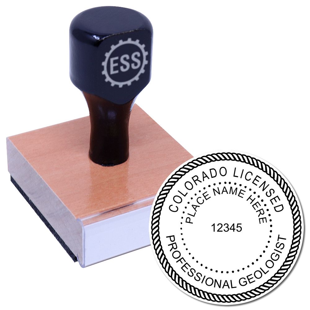 The main image for the Colorado Professional Geologist Seal Stamp depicting a sample of the imprint and imprint sample