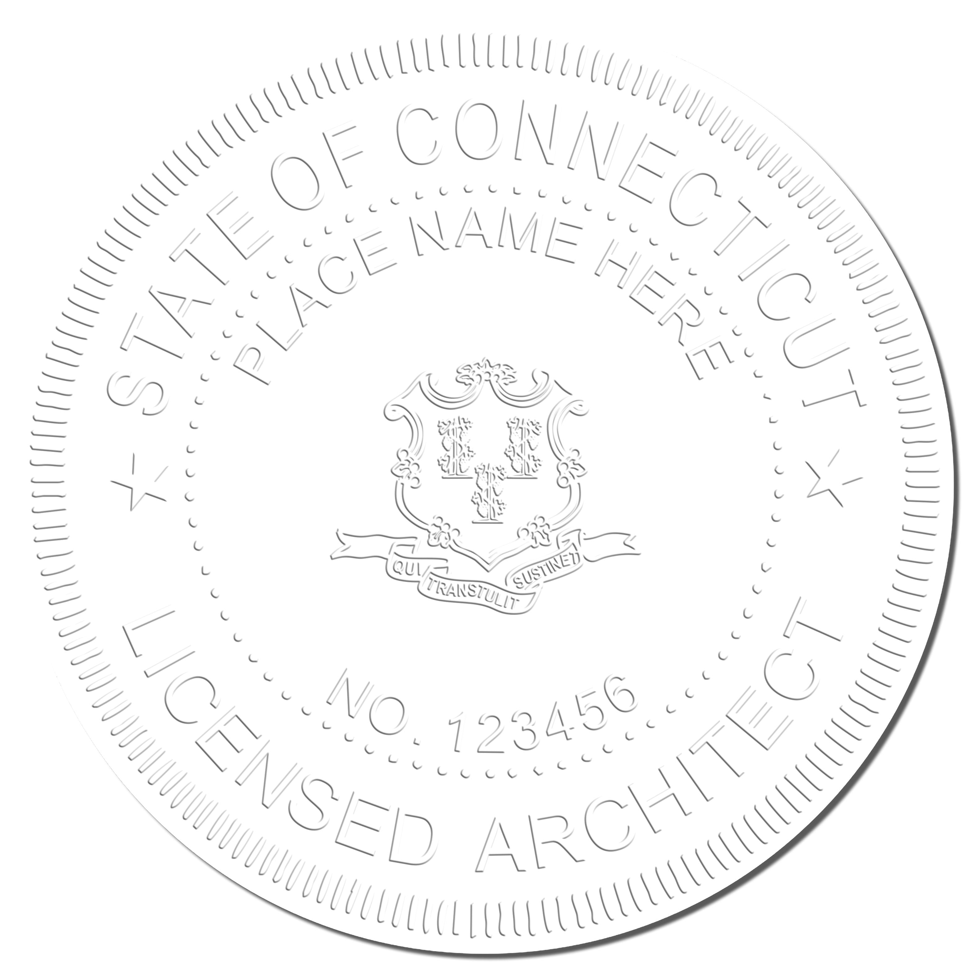 This paper is stamped with a sample imprint of the State of Connecticut Architectural Seal Embosser, signifying its quality and reliability.