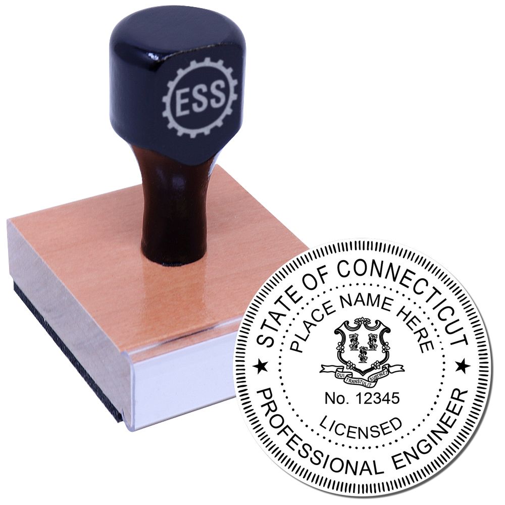 The main image for the Connecticut Professional Engineer Seal Stamp depicting a sample of the imprint and electronic files