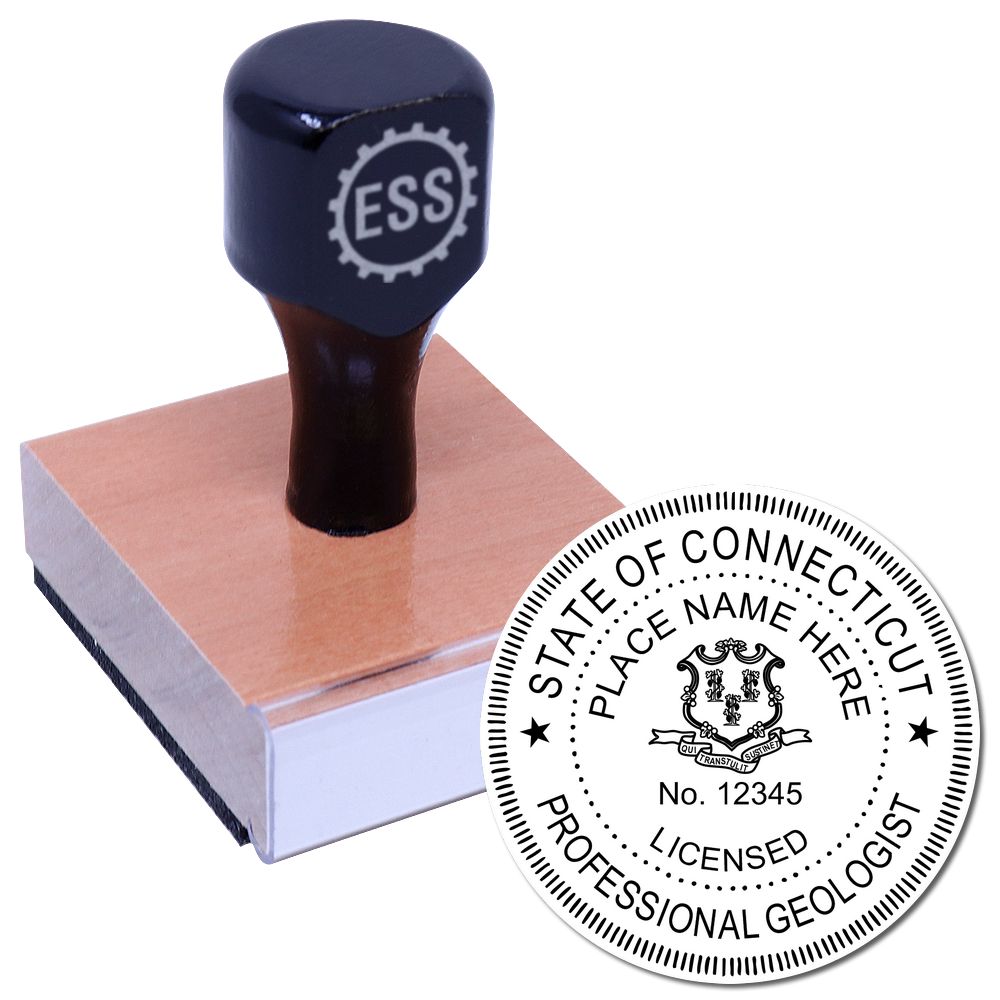 The main image for the Connecticut Professional Geologist Seal Stamp depicting a sample of the imprint and imprint sample