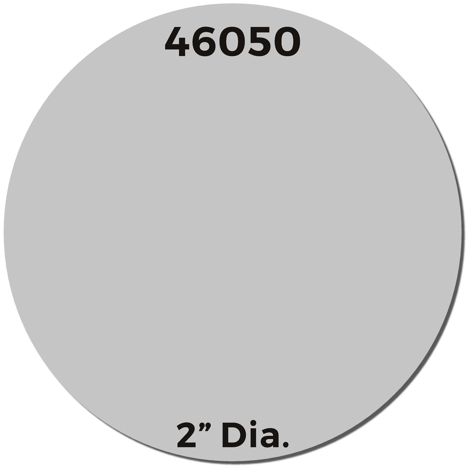 Custom Self Inking Stamp Trodat 46050 Size 2 Diameter, showing a circular imprint area with 46050 at the top and 2 Dia. at the bottom.