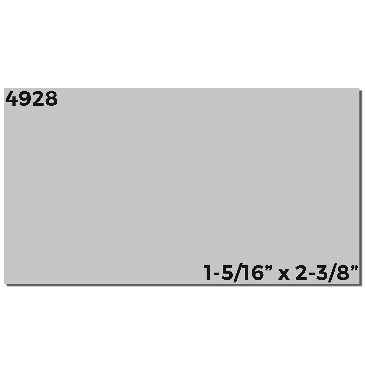 Custom Self Inking Stamp Trodat 4928 imprint sample, size 1-5/16 x 2-3/8, with a gray background and black text showing dimensions.