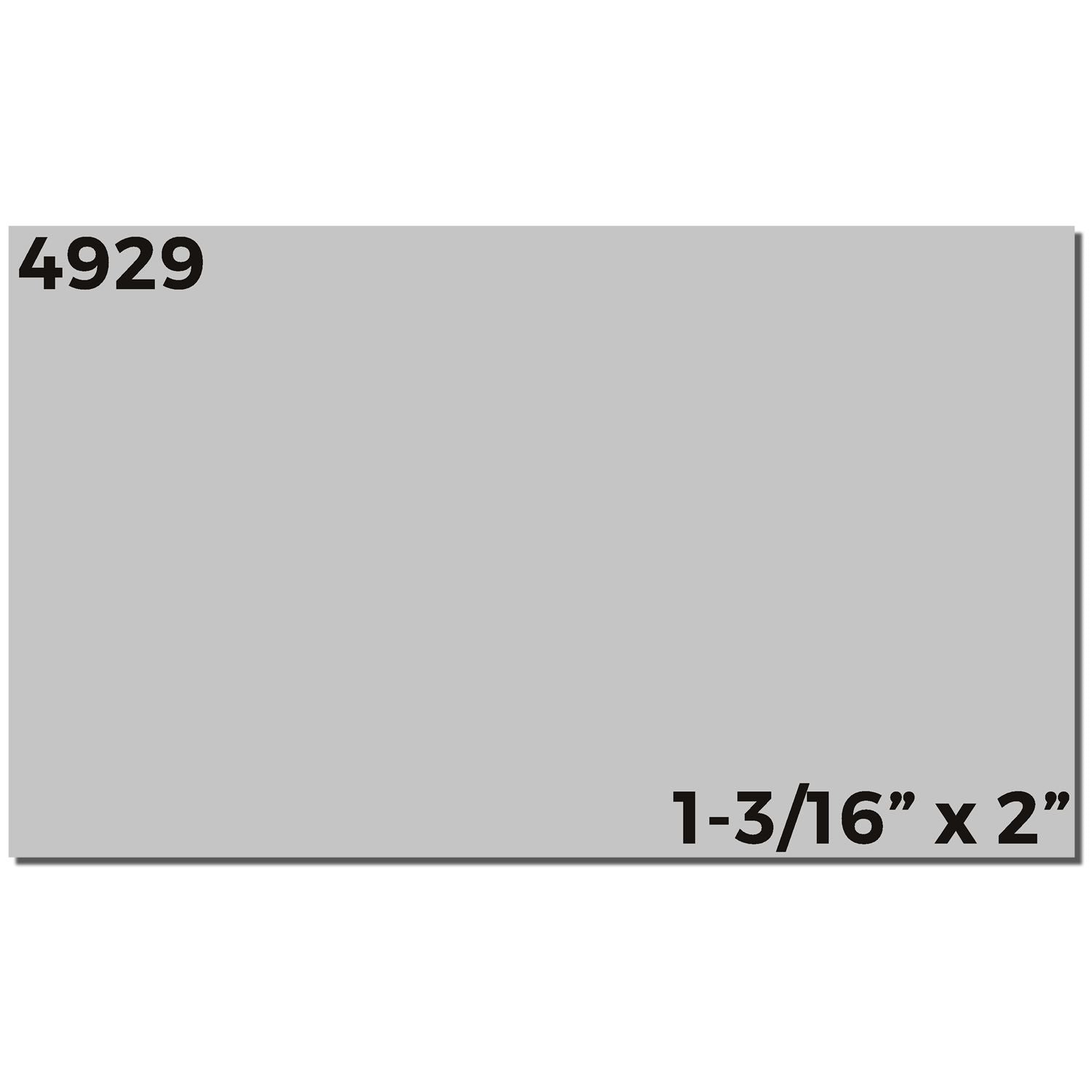 Custom Self Inking Stamp Trodat 4929 Size 1-3/16 x 2, showing a blank imprint area with dimensions and model number.