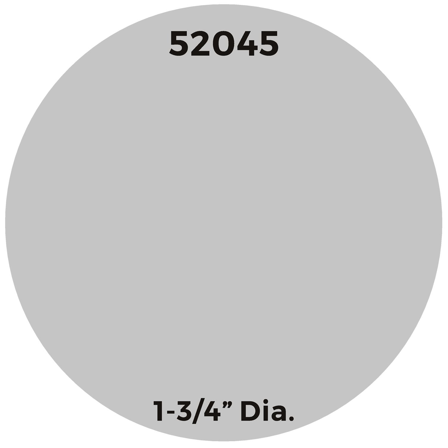 Blank circular imprint area and text 52045 at the top showing the imprint size 1-3/4" Dia. of this Custom Self-Inking Stamp.