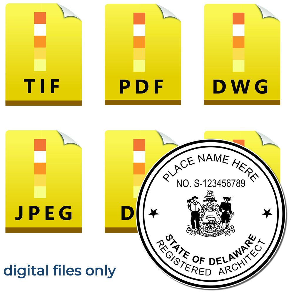 Digital Delaware Architect Stamp, Electronic Seal for Delaware Architect Main Image
