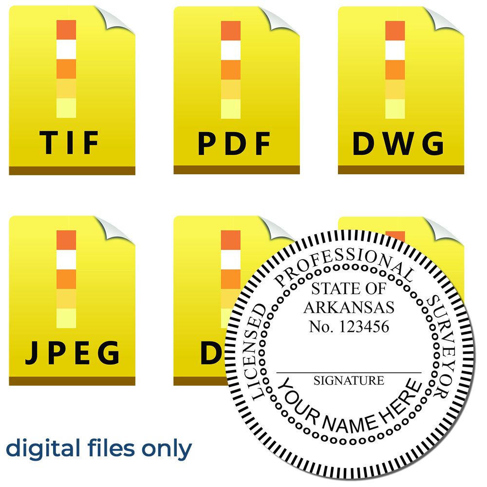 Digital Arkansas Land Surveyor Stamp Electronic Seal for Arkansas Land Surveyor Main Image