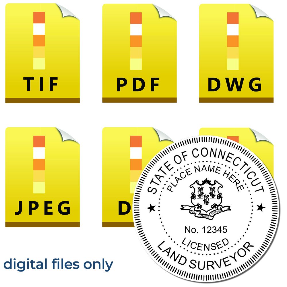 Digital Connecticut Land Surveyor Stamp Electronic Seal for Connecticut Land Surveyor Main Image