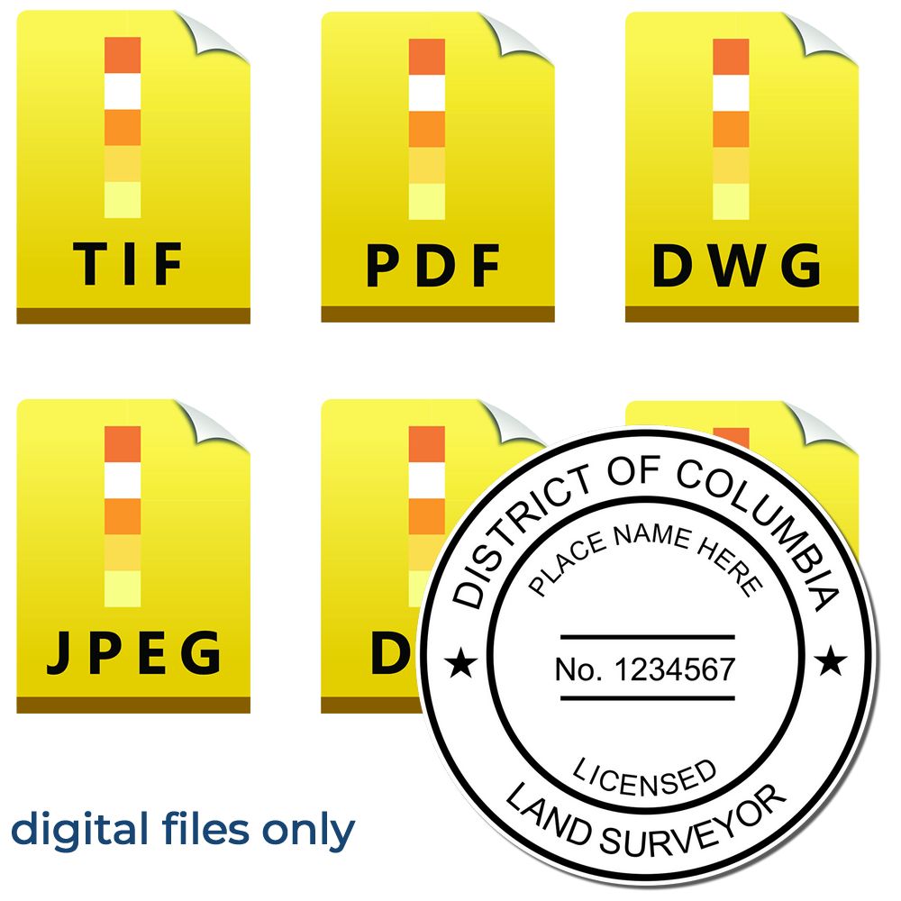 Digital District of Columbia Land Surveyor Stamp Electronic Seal for DC Land Surveyor Main Image
