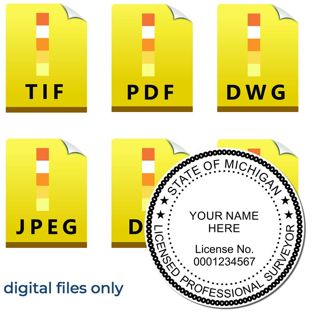 Digital Michigan Land Surveyor Stamp Electronic Seal for Michigan Land Surveyor Main Image