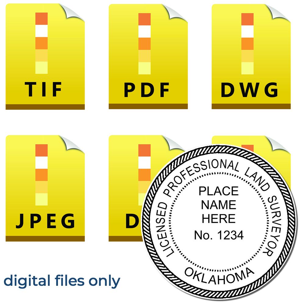 Digital Oklahoma Land Surveyor Stamp Electronic Seal for Oklahoma Land Surveyor Main Image