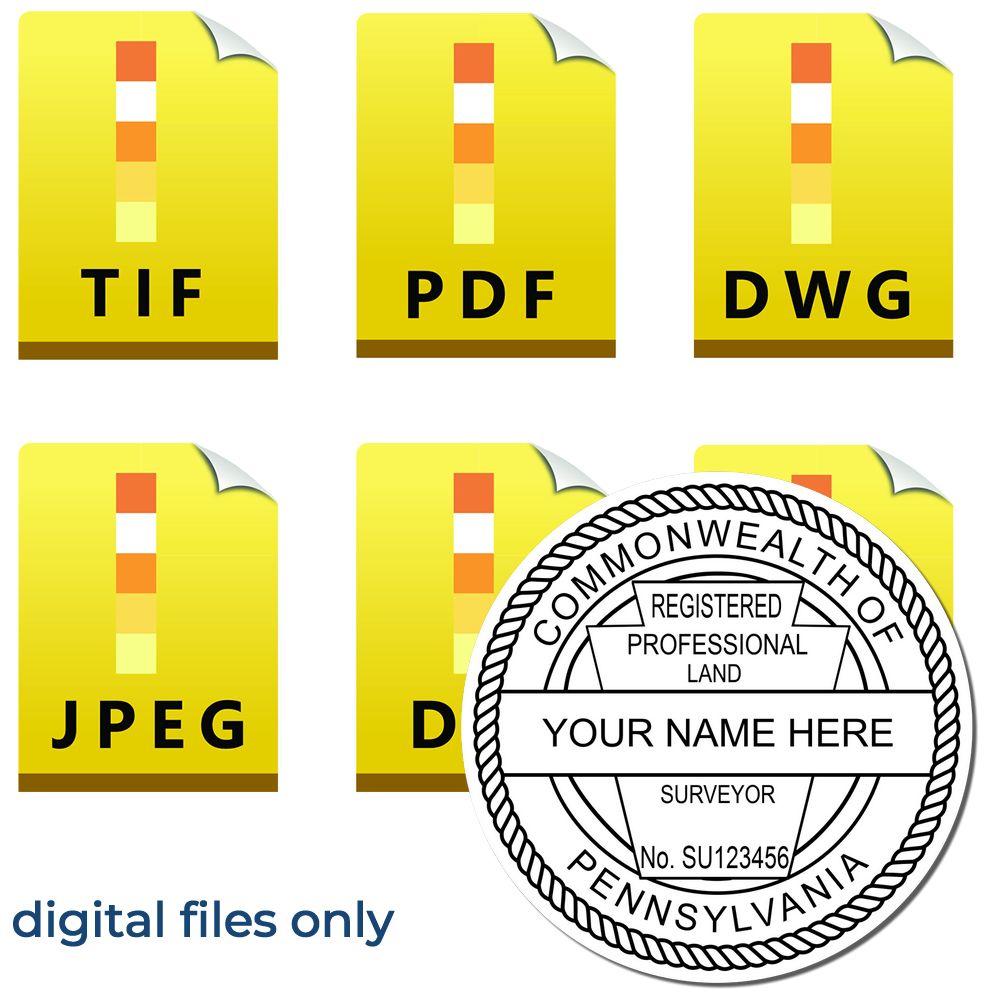 Digital Pennsylvania Land Surveyor Stamp Electronic Seal for Pennsylvania Land Surveyor Main Image