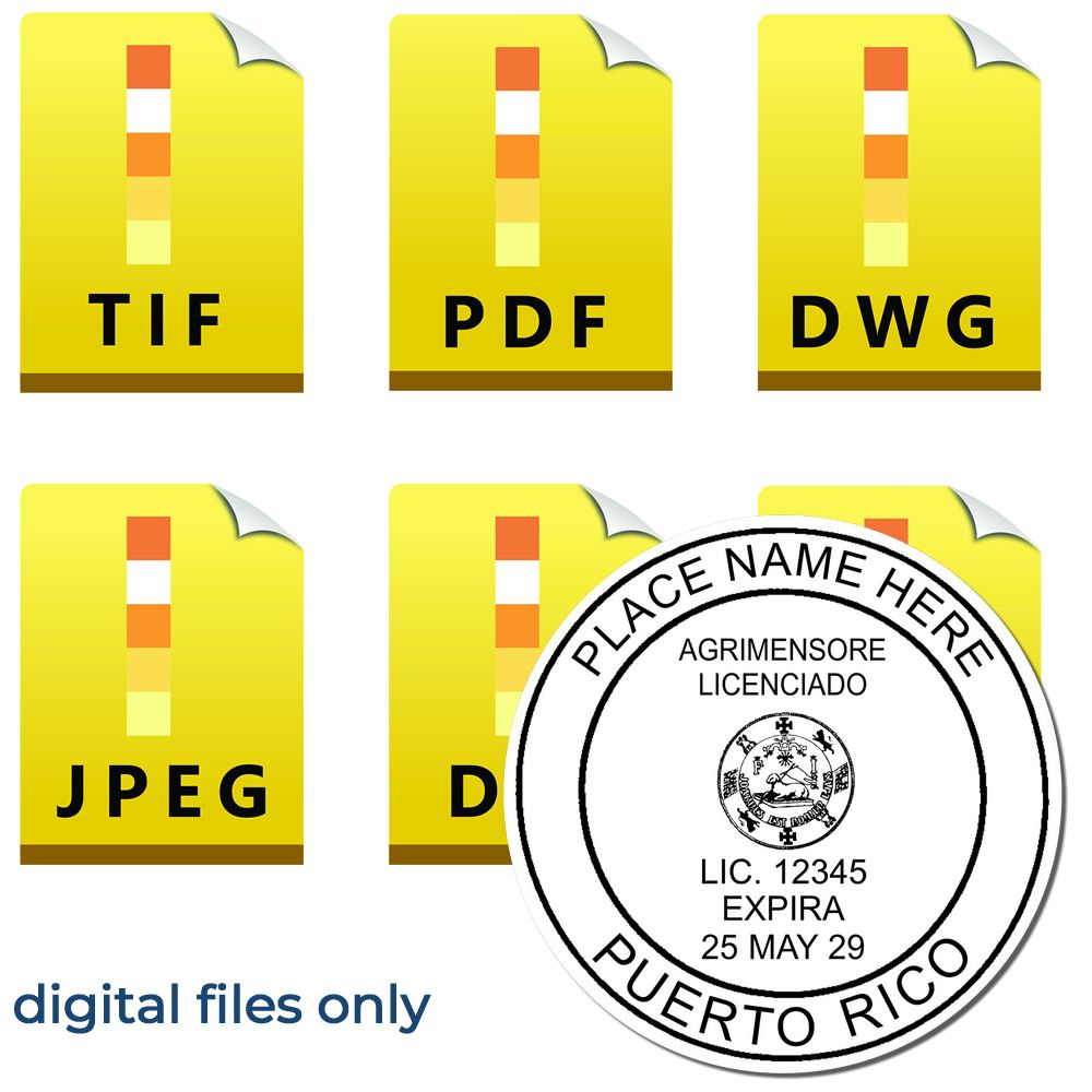 Digital Puerto Rico Land Surveyor Stamp Electronic Seal for Puerto Rico Land Surveyor Main Image