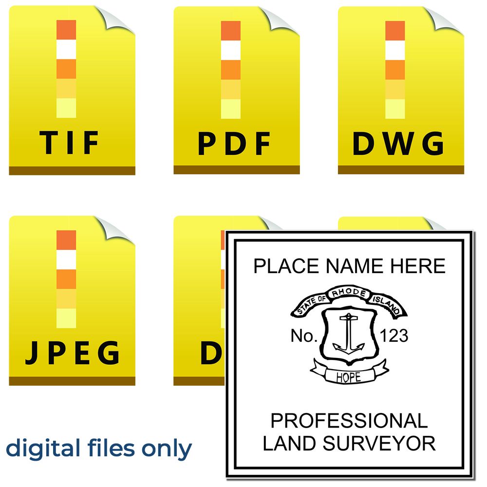 Digital Rhode Island Land Surveyor Stamp Electronic Seal for Rhode Island Land Surveyor Main Image