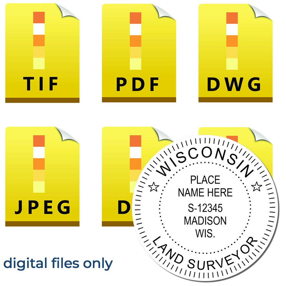Digital Wisconsin Land Surveyor Stamp Electronic Seal for Wisconsin Land Surveyor Main Image
