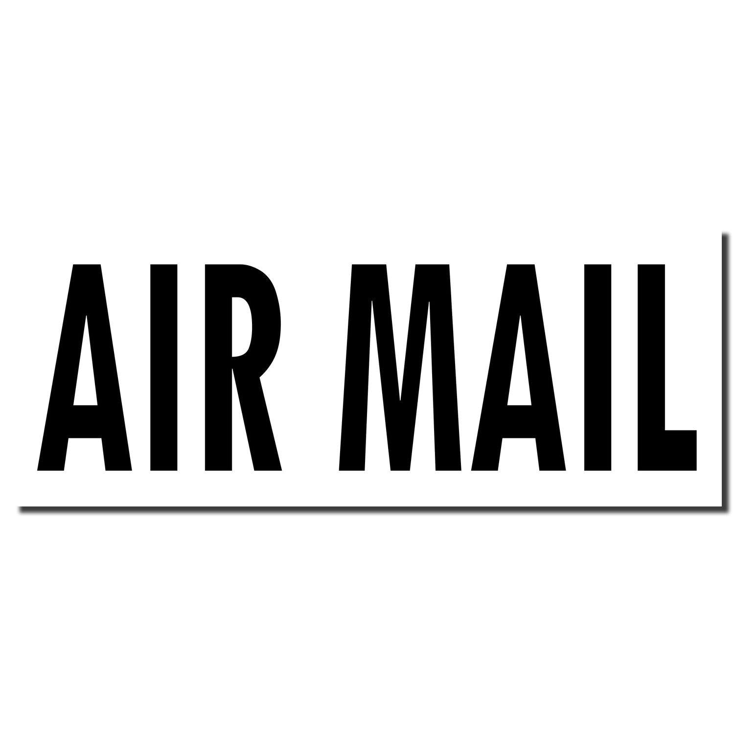 Image of an Air Mail Rubber Stamp imprint in bold black letters on a white background, with a horizontal line underneath the text.