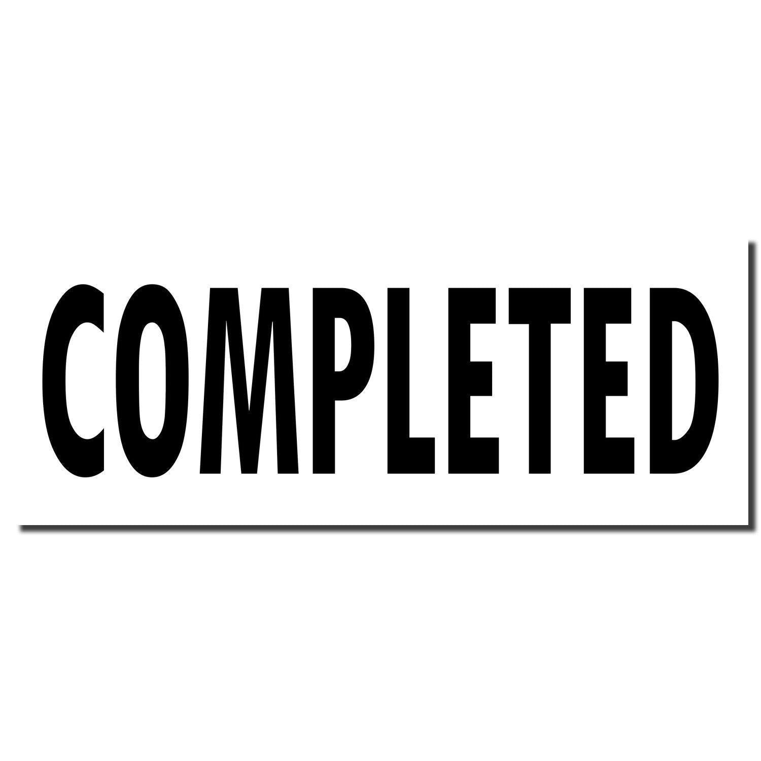 Image of the Slim Pre-Inked Completed Stamp imprint showing the word "COMPLETED" in bold black letters on a white background.