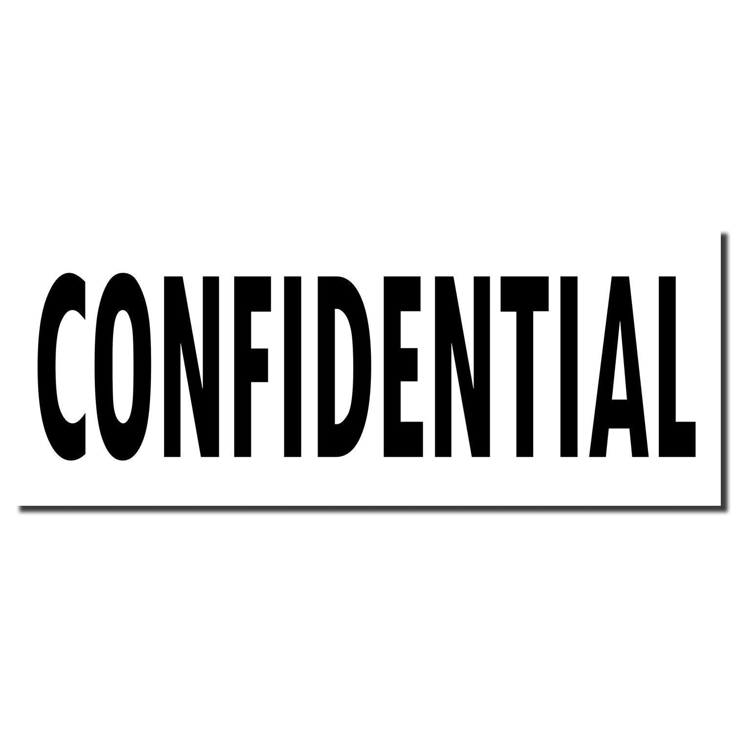 Black imprint of the Confidential Rubber Stamp on a white background, displaying the word 'CONFIDENTIAL' in bold, uppercase letters.