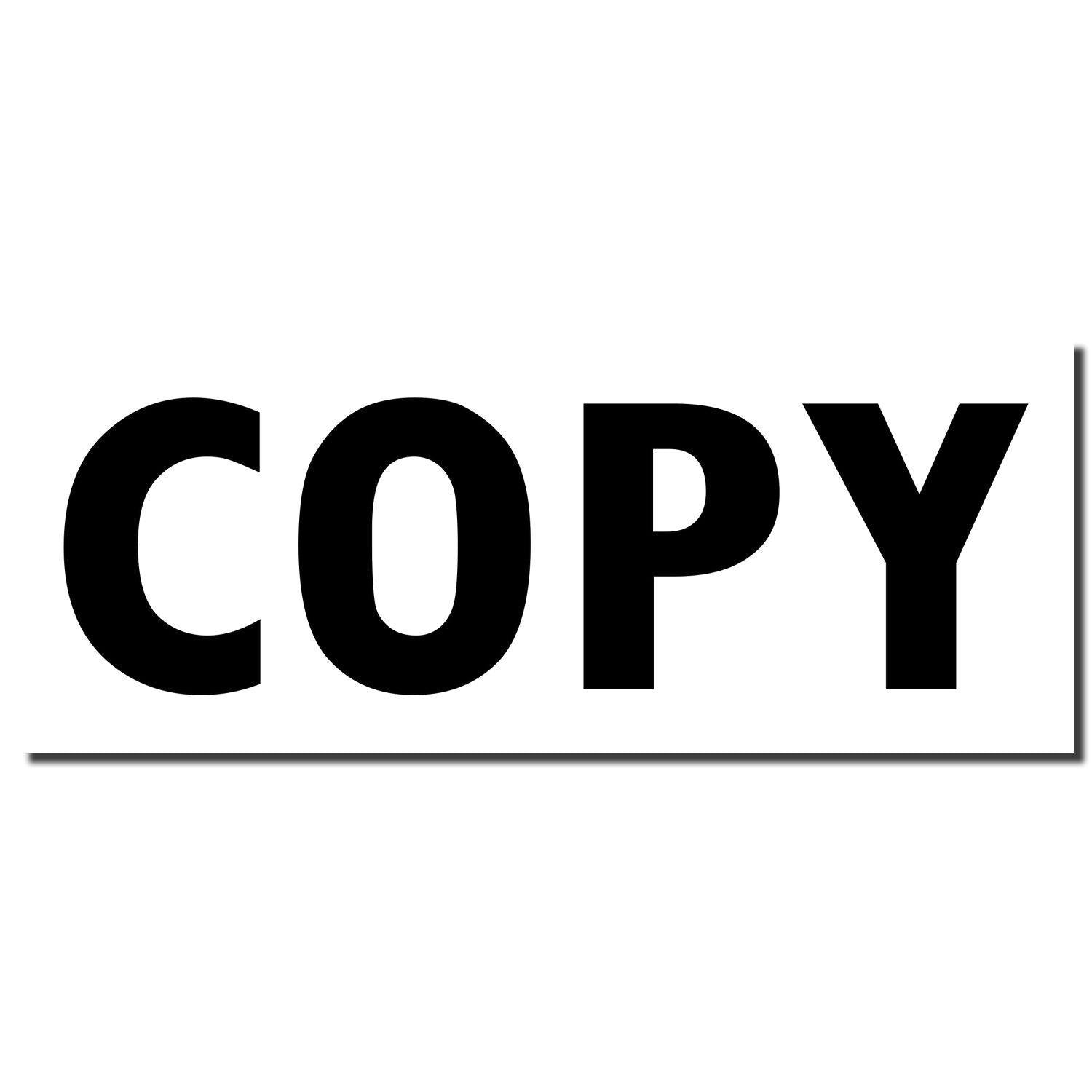 Image of a Copy Rubber Stamp imprint in bold black letters on a white background, showing the word 'COPY' clearly.