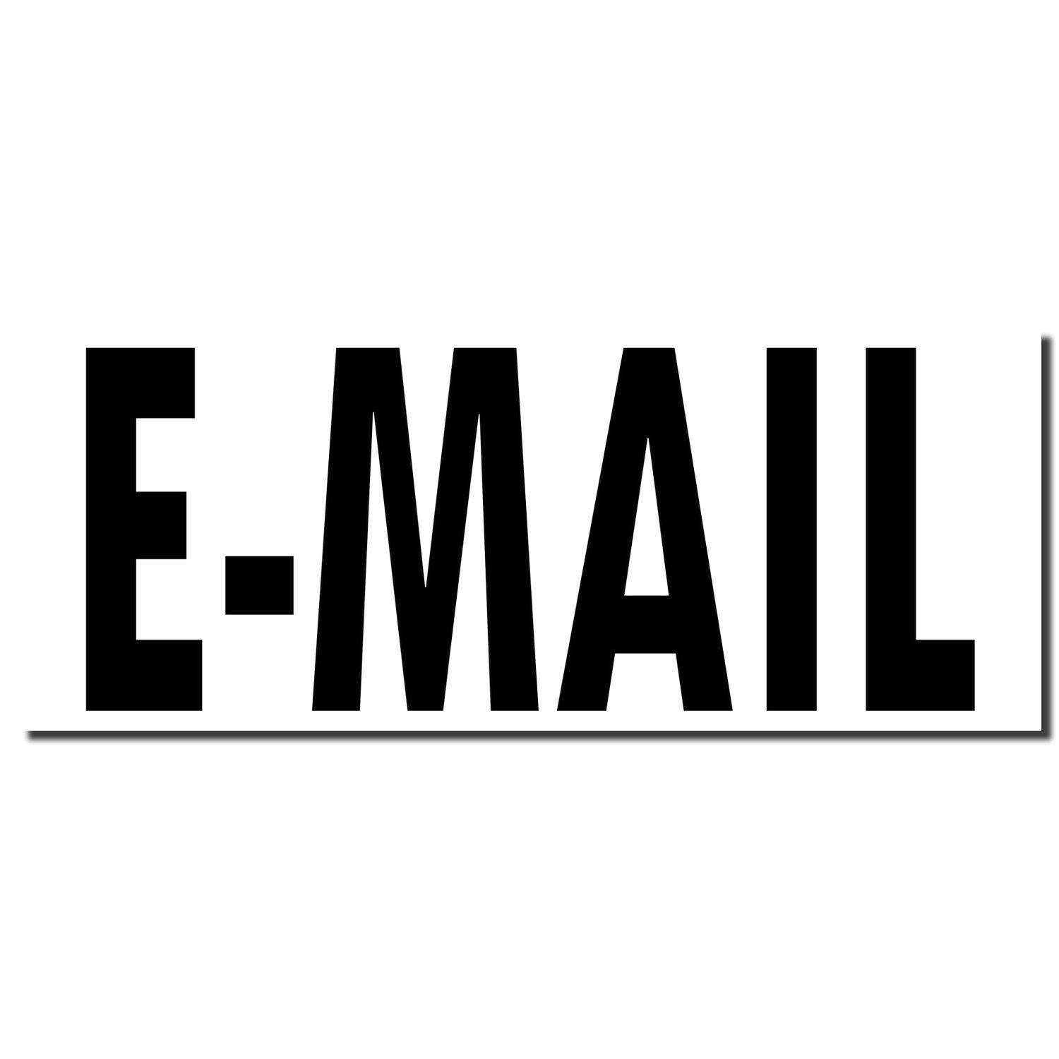 Image of a black imprint from a Self Inking E Mail Stamp, displaying the word E-MAIL in bold, uppercase letters on a white background.