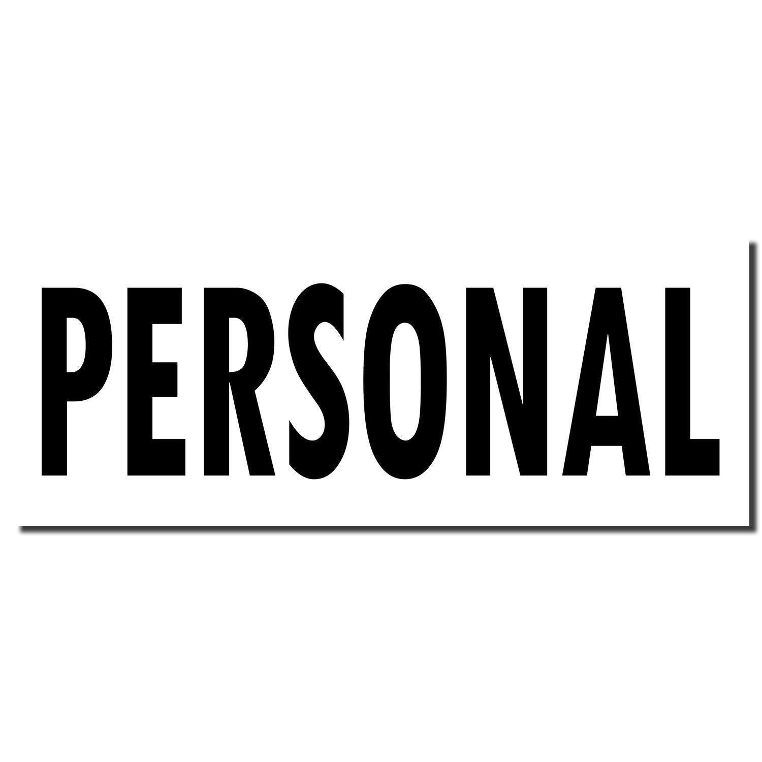 Personal rubber stamp imprint with the word 'PERSONAL' in bold black letters on a white background.