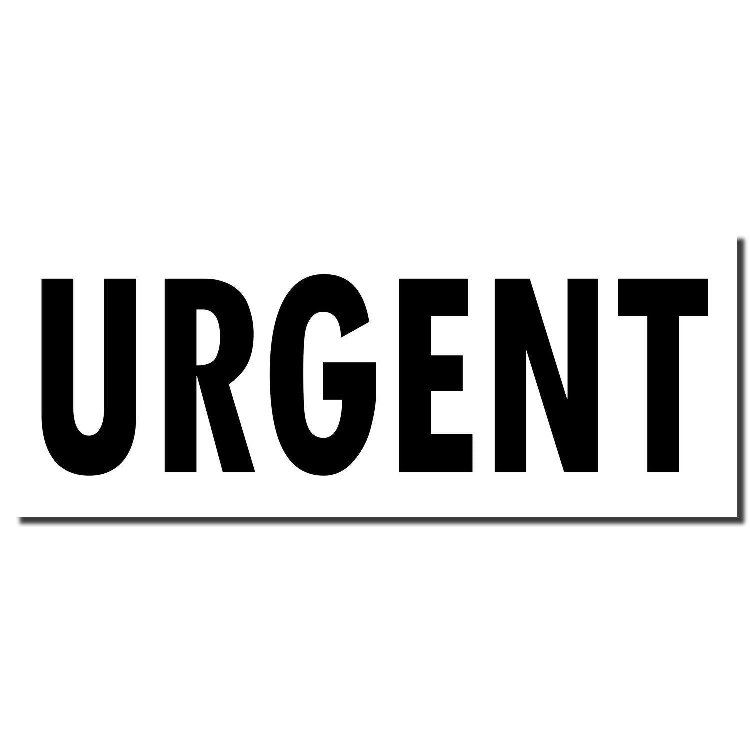 Image of a Self Inking Urgent Stamp imprint with the word URGENT in bold, black letters on a white background.