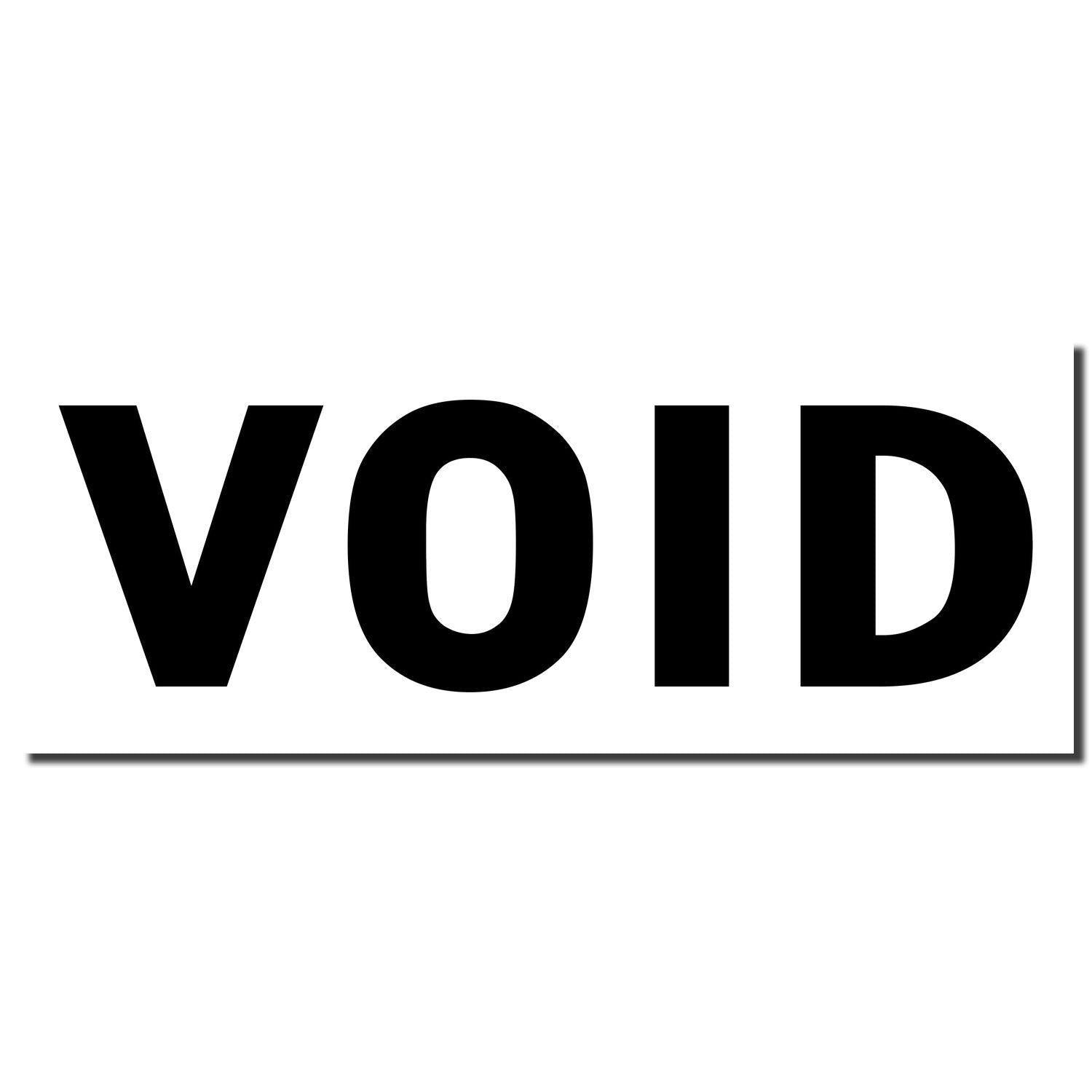 Black 'VOID' rubber stamp imprint on a white background, with bold capital letters and a horizontal line underneath.