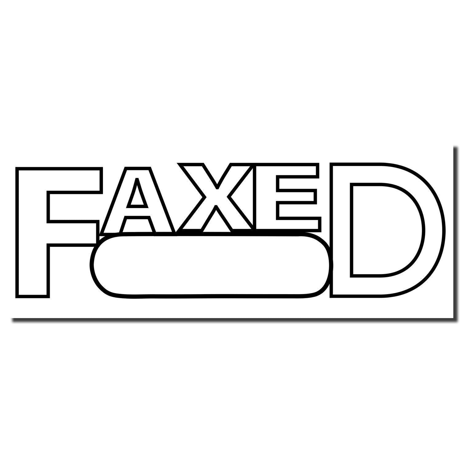 Large Faxed with Round Date Box Rubber Stamp imprint showing the word 'FAXED' with a blank round date box in the center.