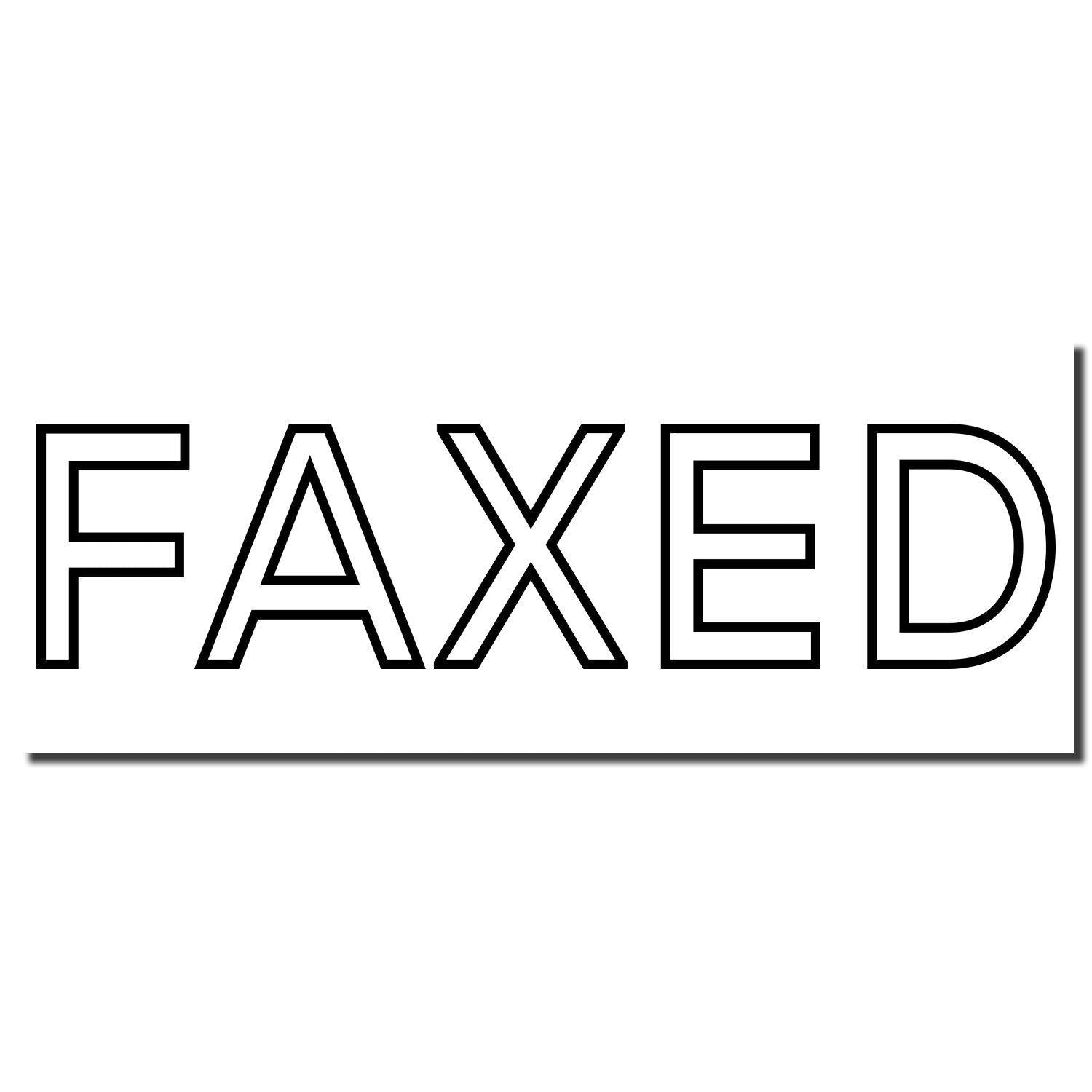 Black and white imprint of a Faxed Rubber Stamp with the word 'FAXED' in bold, uppercase letters.