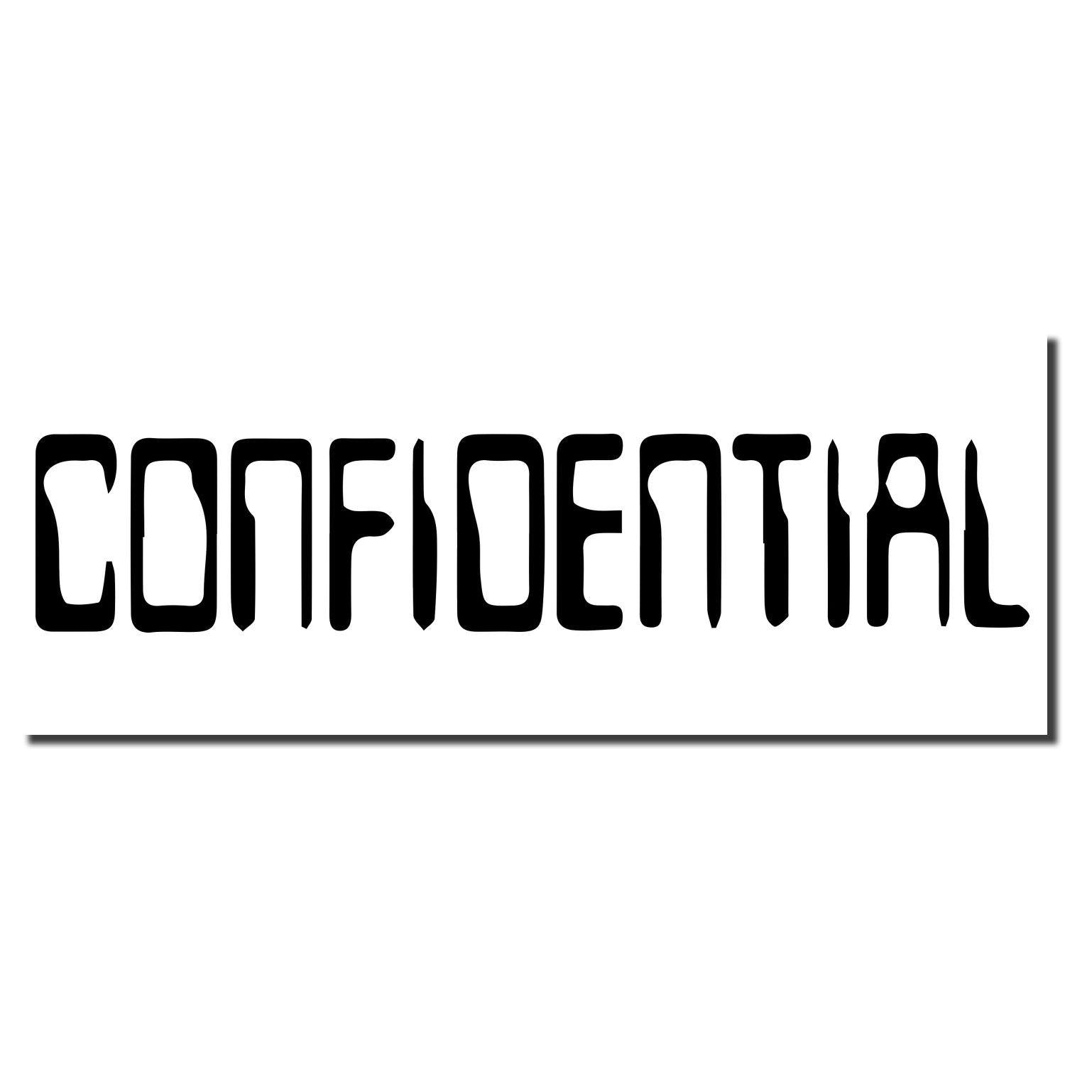 Imprint of Slim Pre-Inked Barcode Confidential Stamp showing the word 'CONFIDENTIAL' in bold, black, barcode-style font.