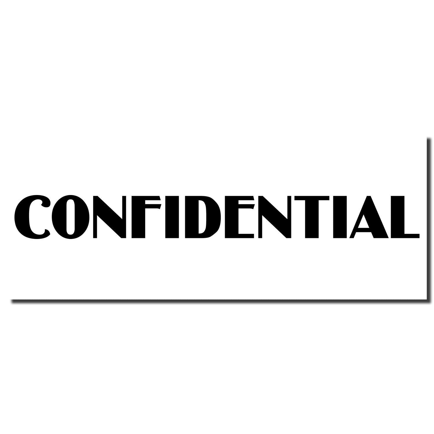 Image showing the imprint of the Self Inking Optima Confidential Stamp with the word CONFIDENTIAL in bold, black letters.