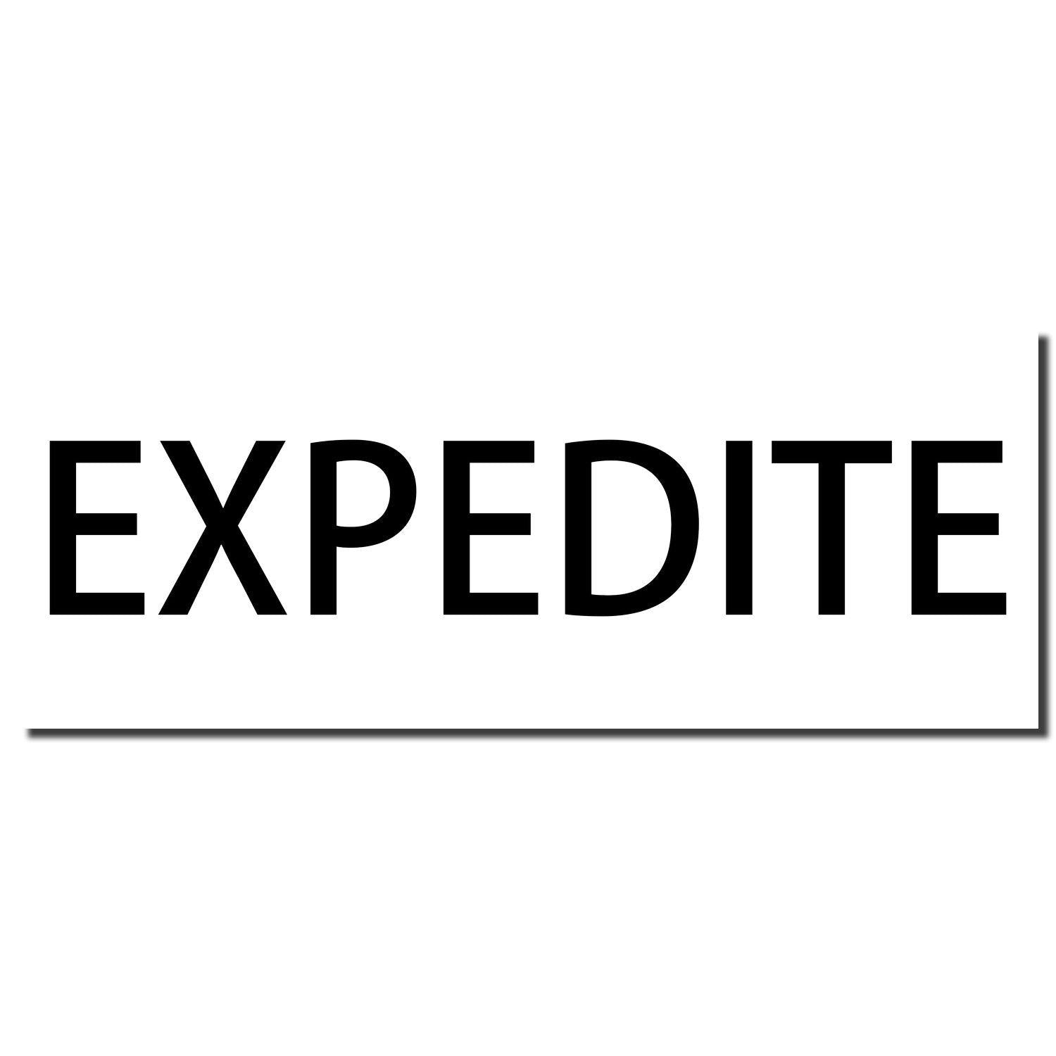 Image of a Large Expedite Rubber Stamp imprint showing the word "EXPEDITE" in bold black letters on a white background.