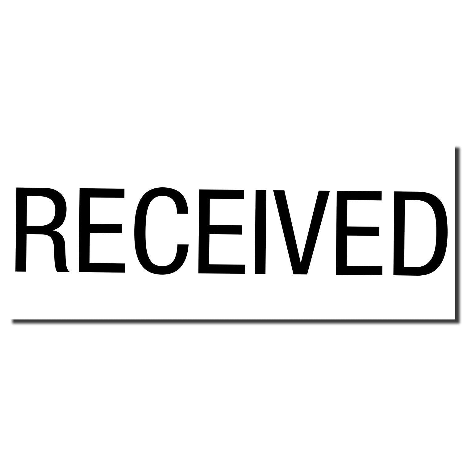 Large Pre-Inked Received Stamp imprint in bold black letters on a white background, showing the word 'RECEIVED' clearly."