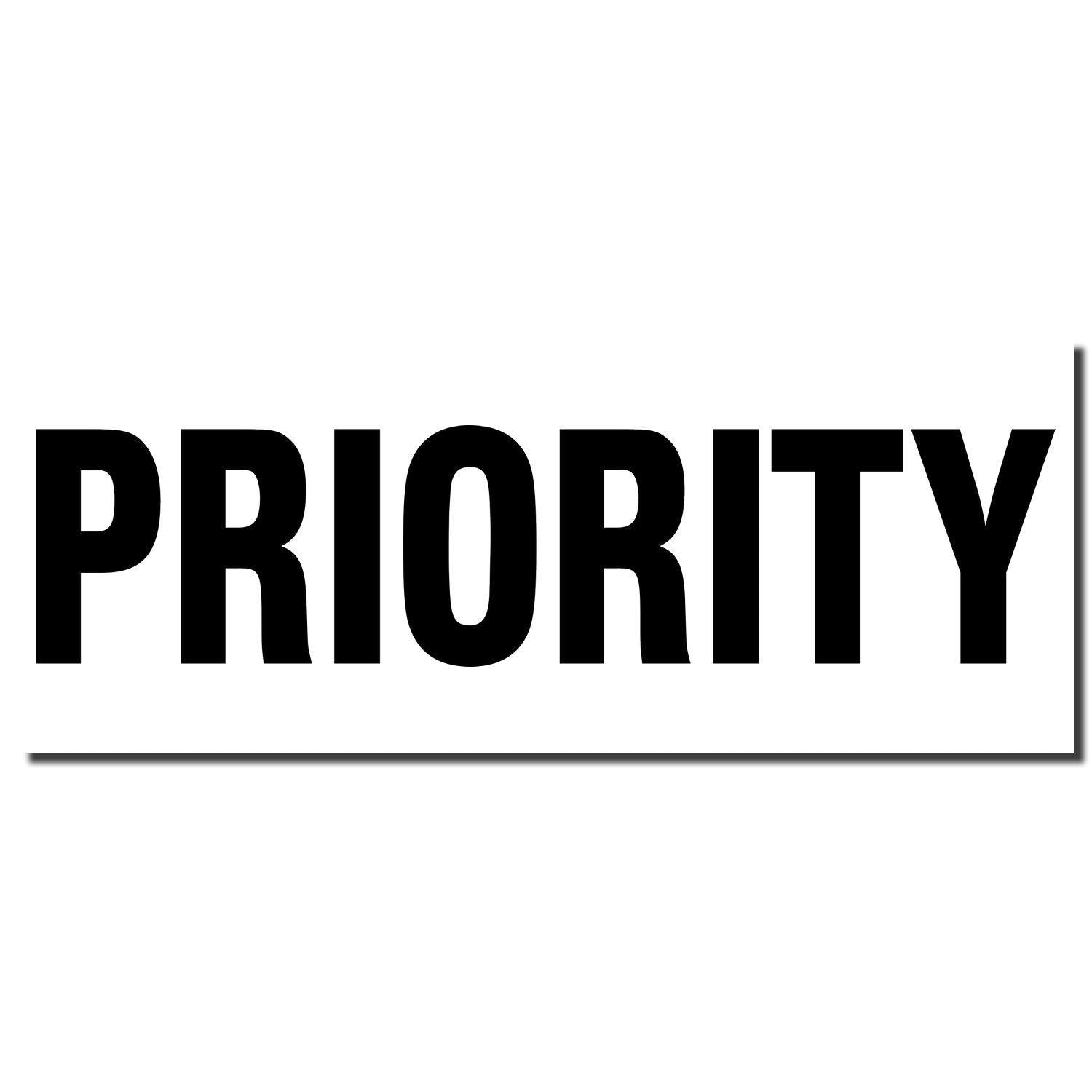 Bold Priority Rubber Stamp imprint in black ink on a white background, displaying the word PRIORITY in large, bold letters.