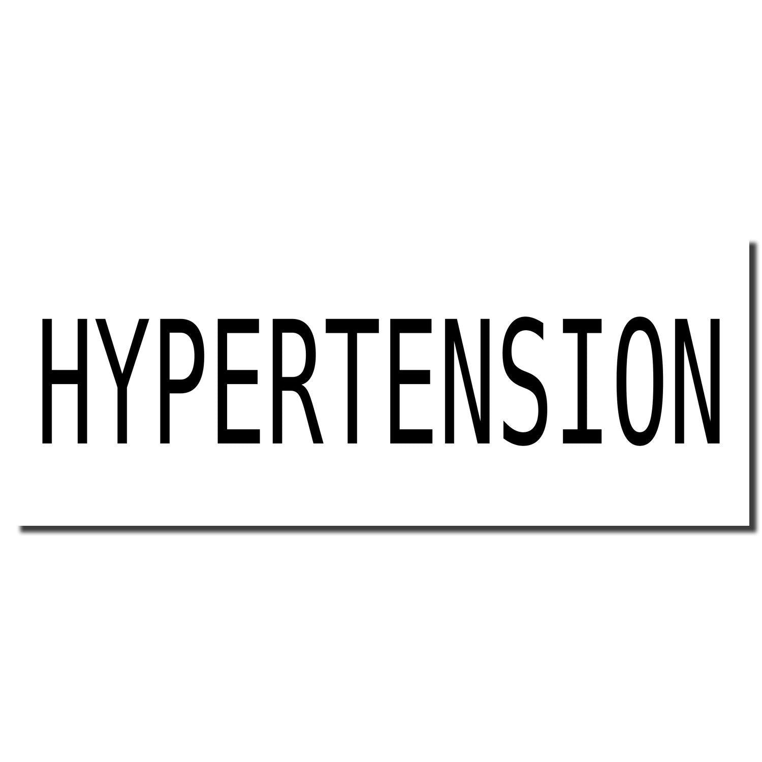 Image of the Self Inking Hypertension Stamp imprint showing the word 'HYPERTENSION' in bold black letters on a white background.