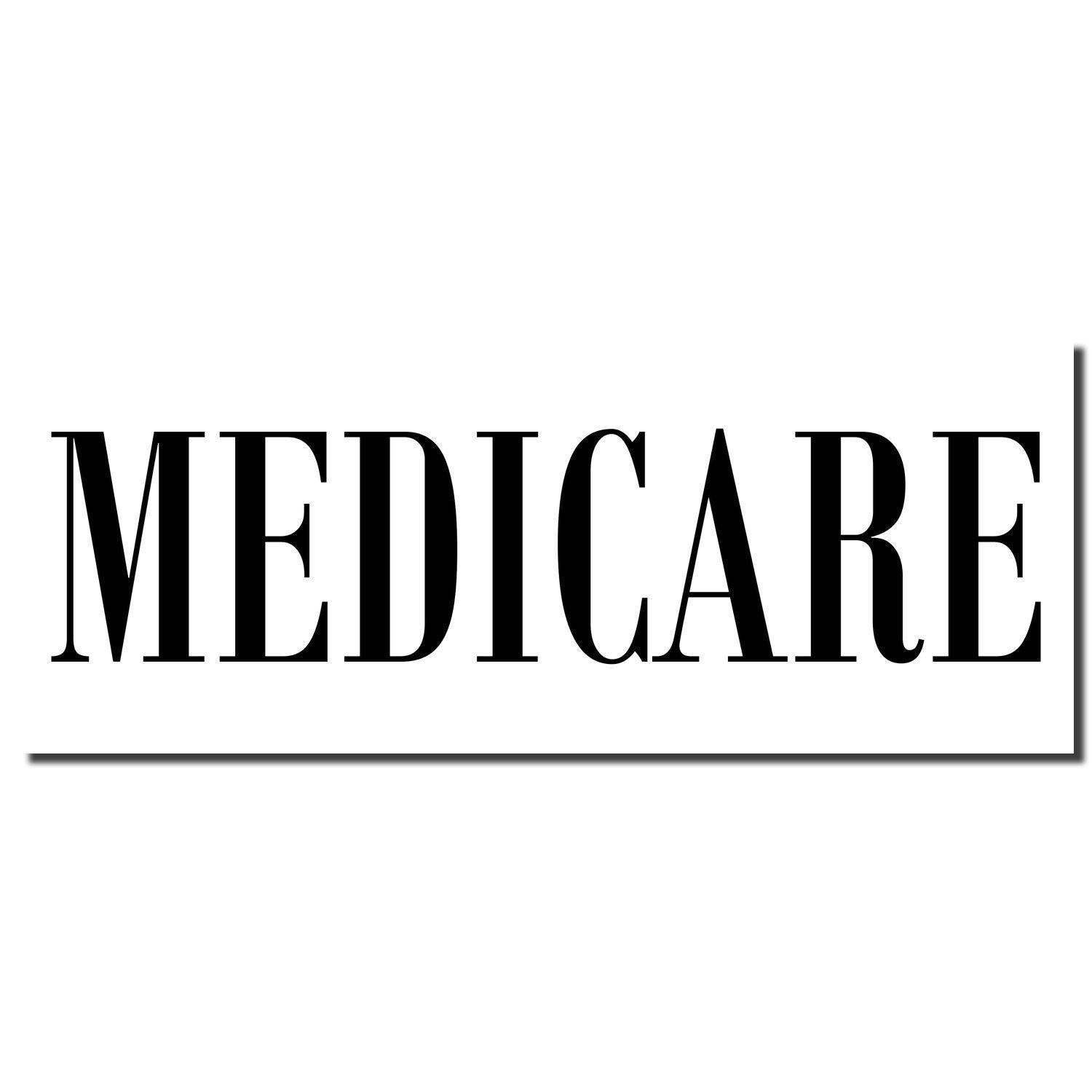 Medicare Rubber Stamp imprint in bold black letters on a white background.