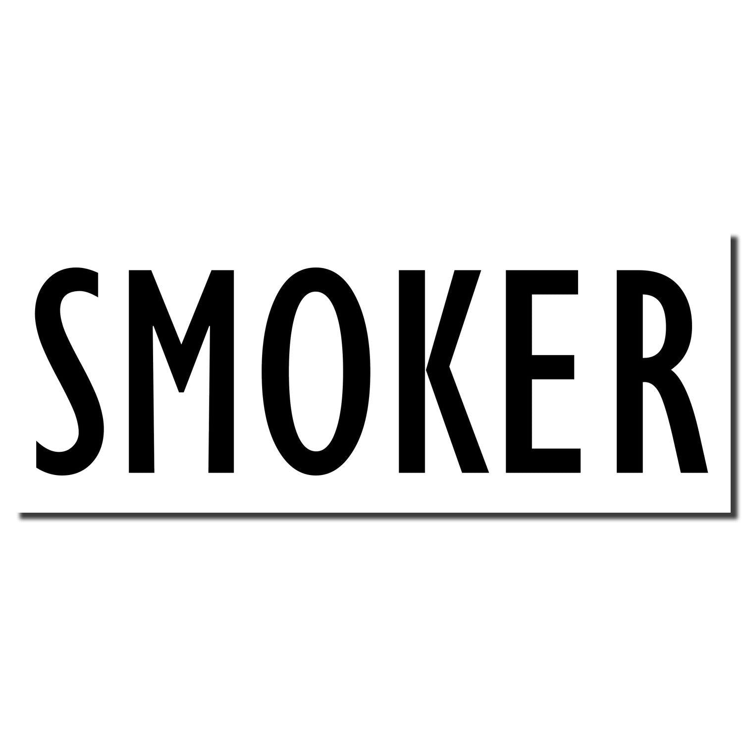 Medical Provider Smoker Rubber Stamp with the word 'SMOKER' in bold black letters on a white background.