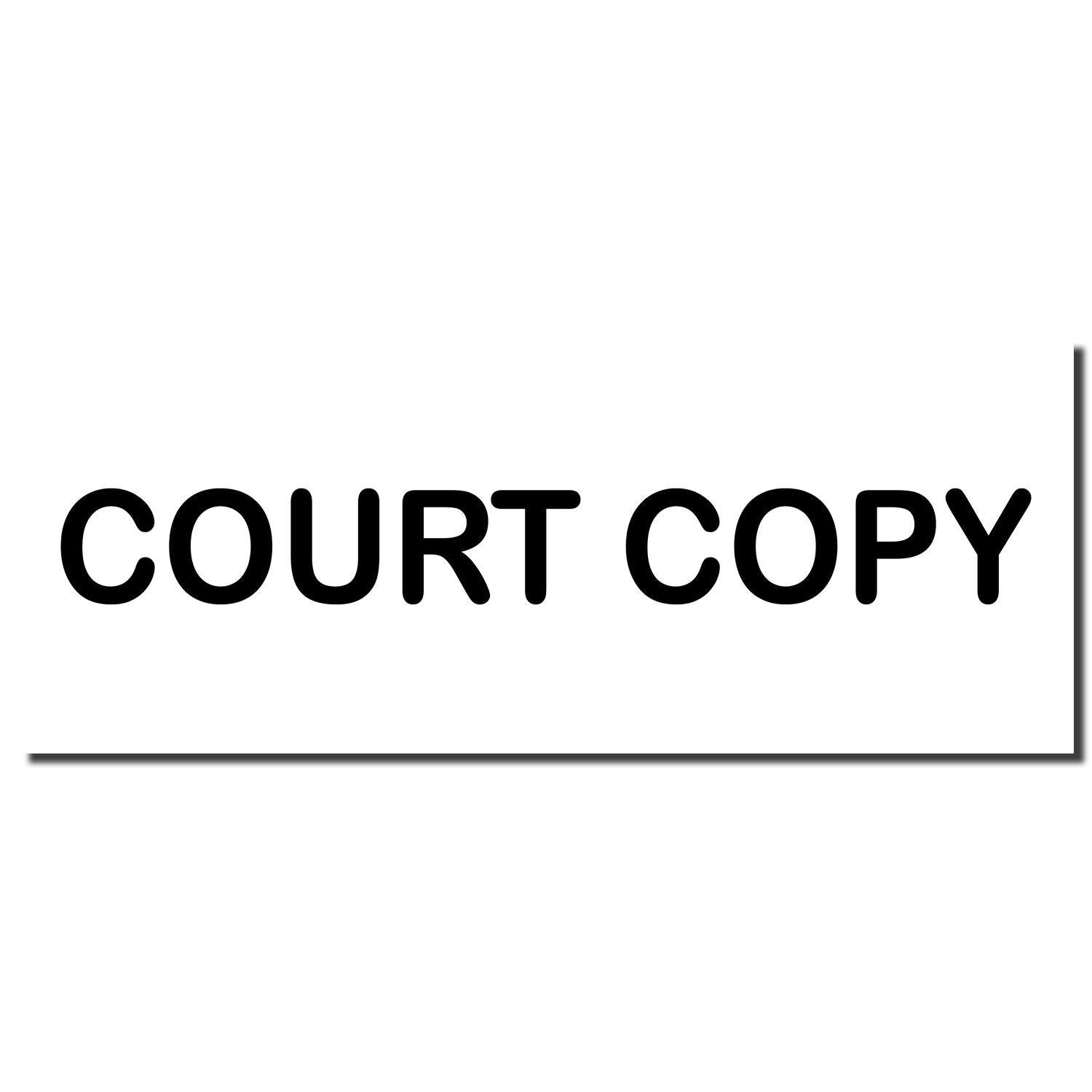 Image of a Slim Pre-Inked Court Copy Stamp imprint showing the text 'COURT COPY' in bold black letters on a white background.