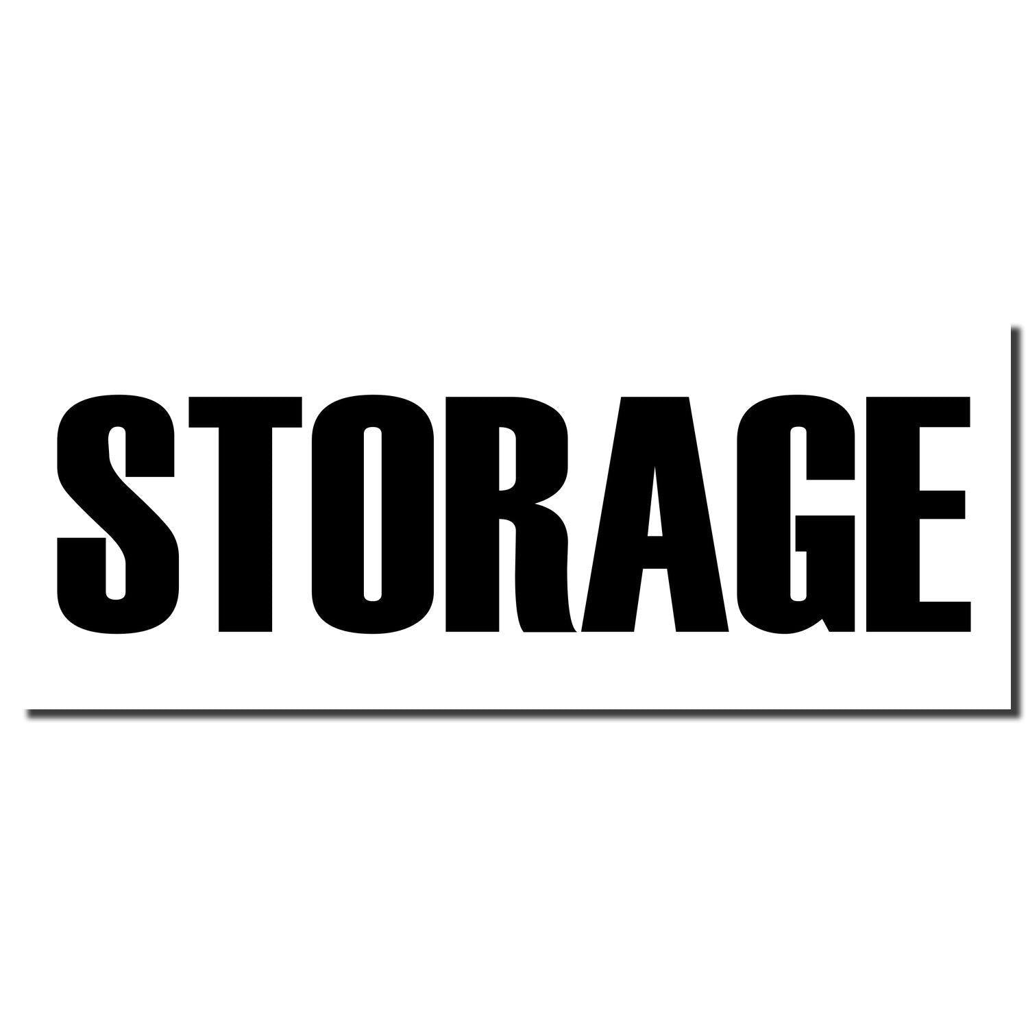 Imprint of the Self Inking Storage Stamp showing the word 'STORAGE' in bold, black letters on a white background.