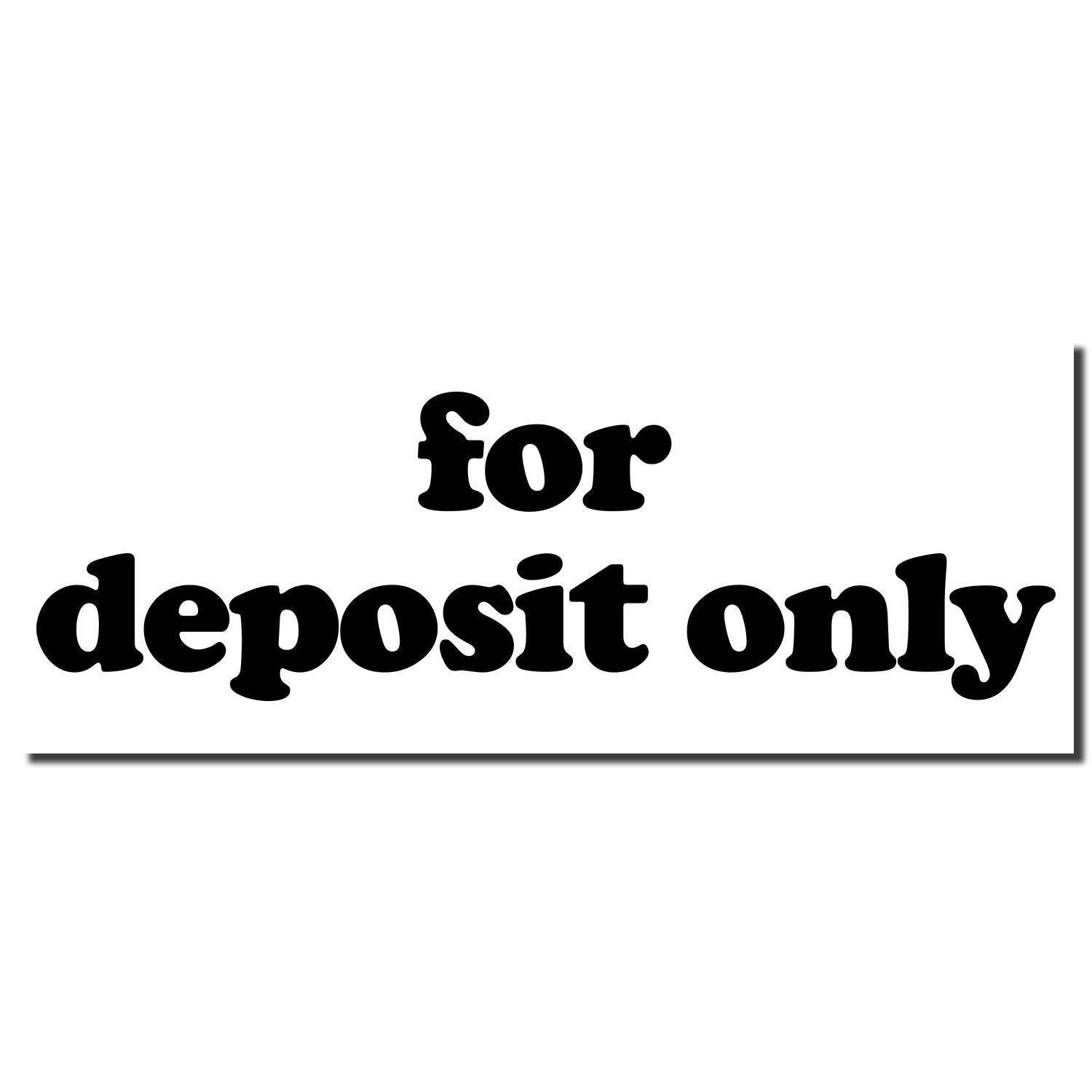 Image of a Slim Pre-Inked Lowercase For Deposit Only Stamp imprint in bold black text on a white background.