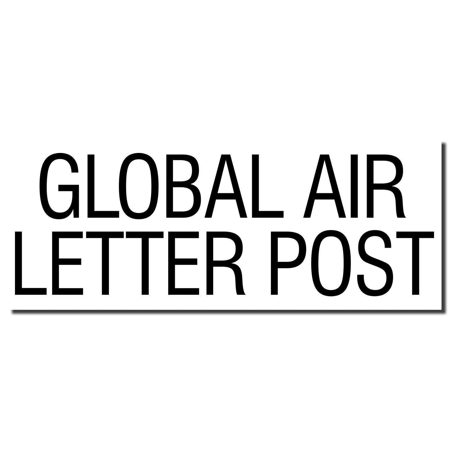 Black imprint of Self Inking Global Air Letter Post Stamp on a white background, displaying bold, uppercase text.