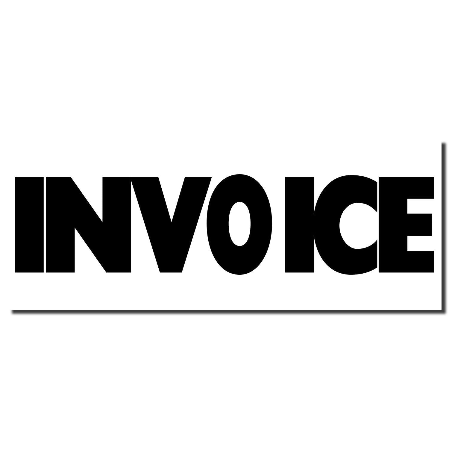 Invoice Rubber Stamp imprint in bold black letters on a white background, showing the word 'INVOICE' in large, clear font.