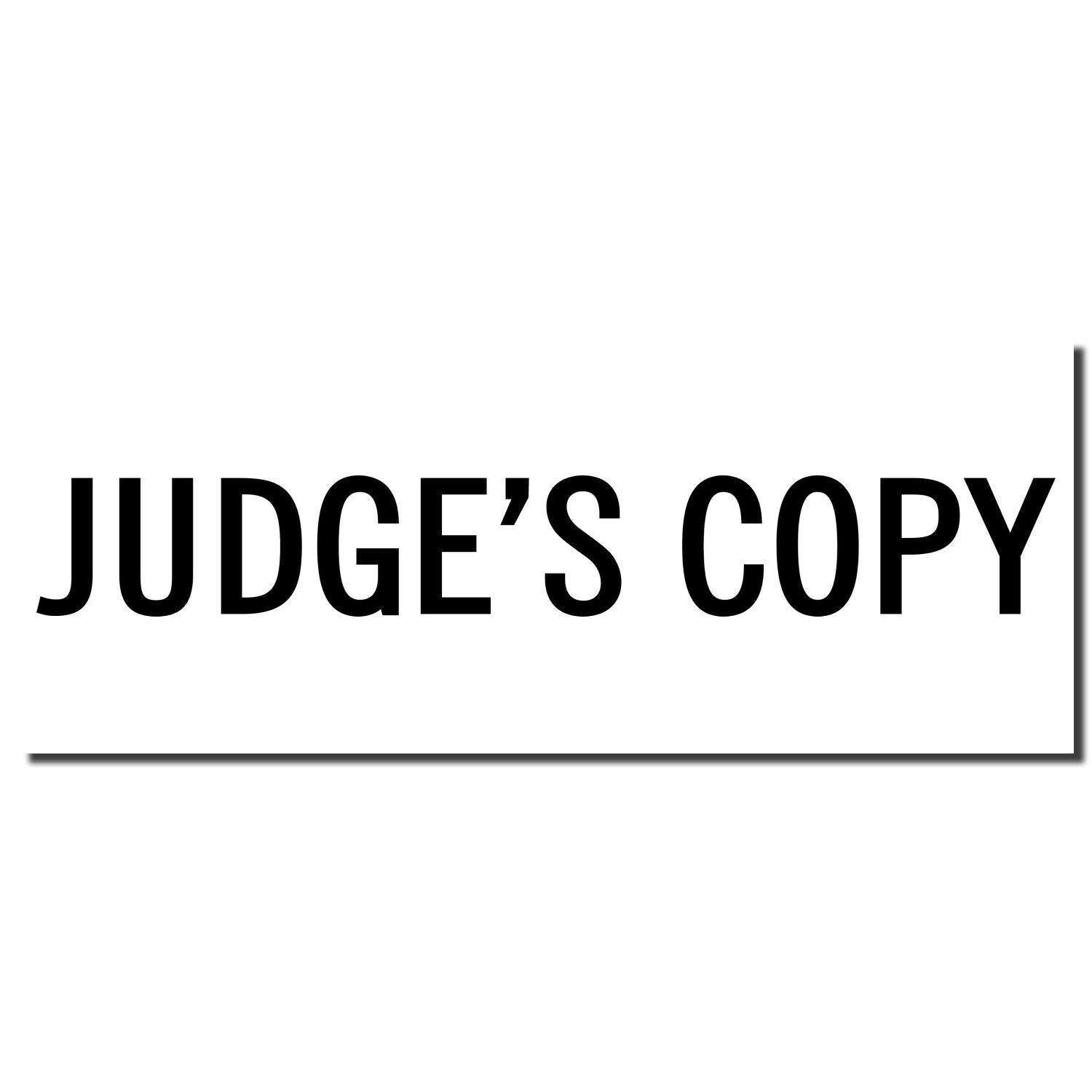 Judge's Copy Rubber Stamp imprint in bold black letters on a white background, showcasing the clear and professional stamp design.