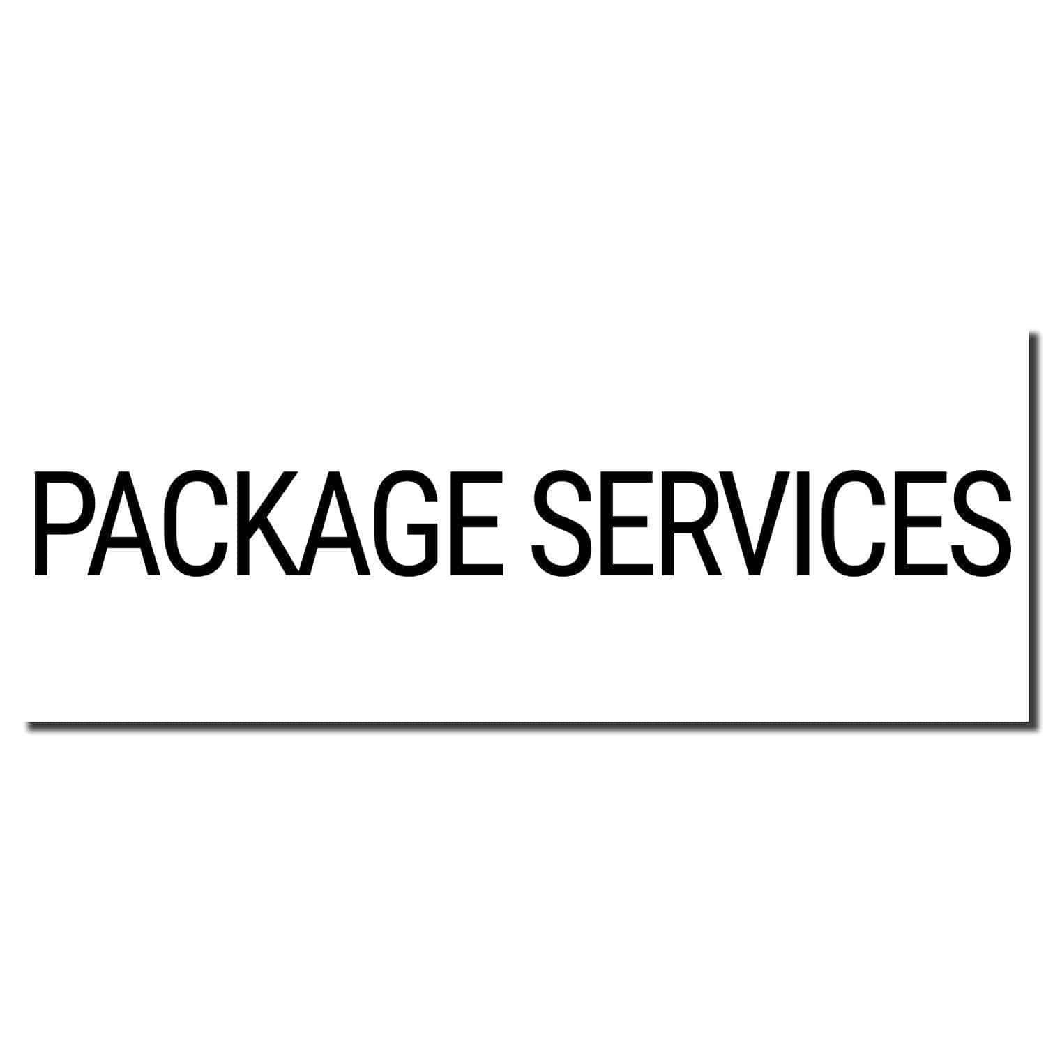 Large Package Services Rubber Stamp imprint in black ink on a white background, displaying the text PACKAGE SERVICES in bold, uppercase letters.