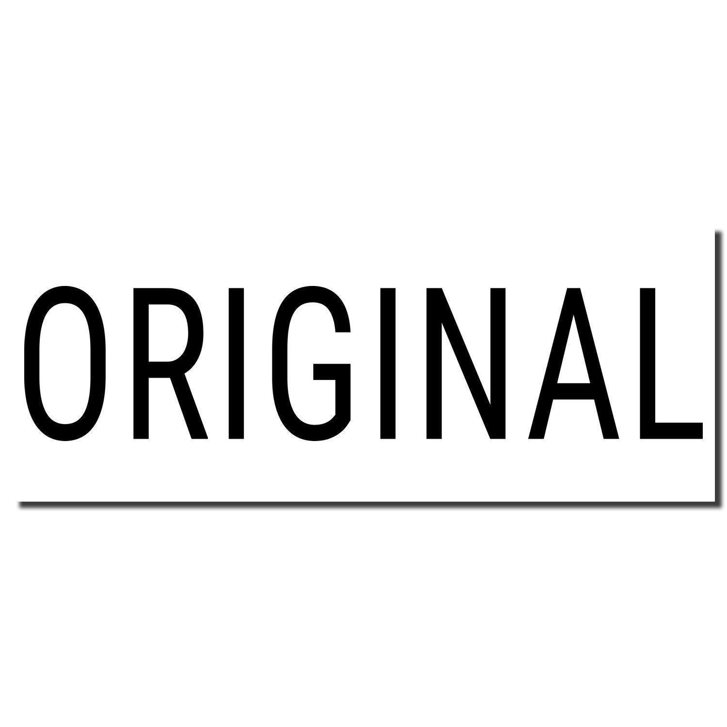 Slim Pre-Inked Narrow Font Original Stamp imprint displaying the word 'ORIGINAL' in bold black letters on a white background.