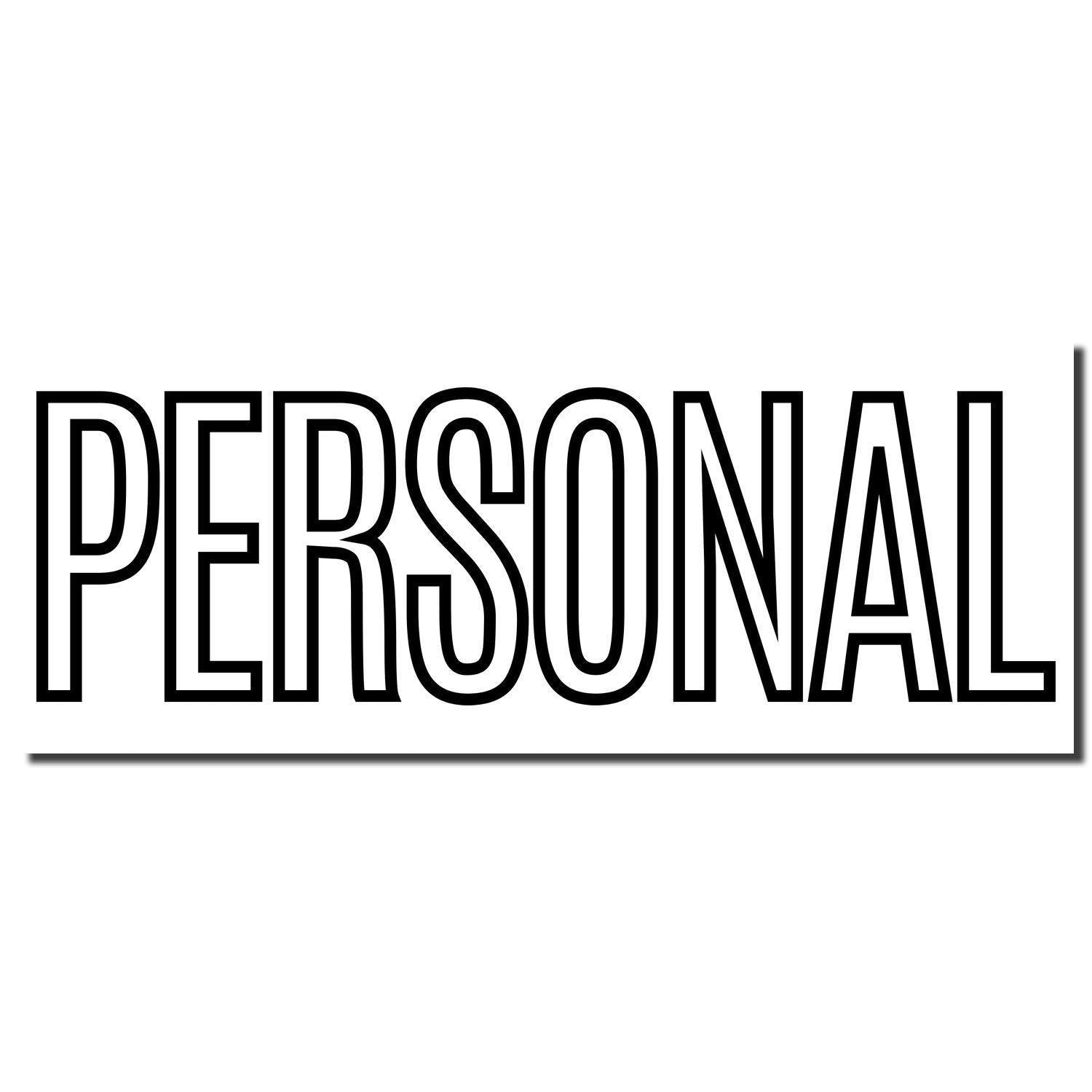 Large Outline Personal Rubber Stamp imprint showing the word PERSONAL in bold, black, uppercase letters on a white background.