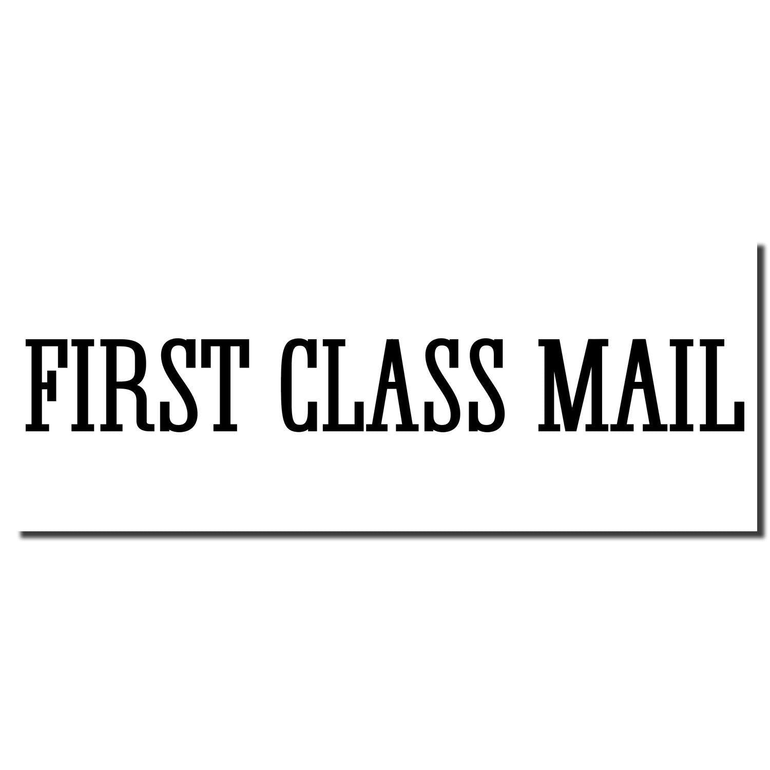 Image of the Large Self Inking Times First Class Mail Stamp imprint in bold black text on a white background.