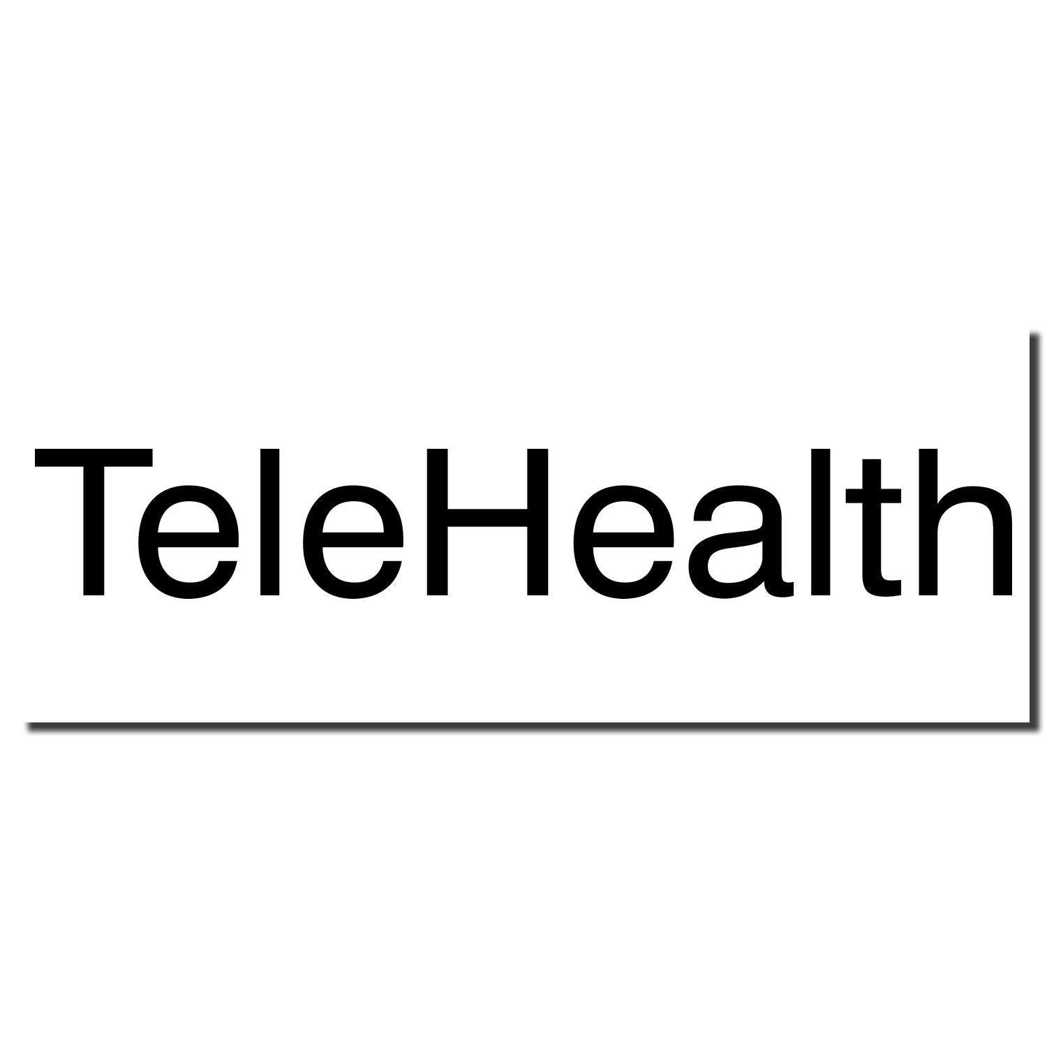 Self Inking Telehealth Stamp imprint showing the word 'TeleHealth' in bold black letters on a white background.